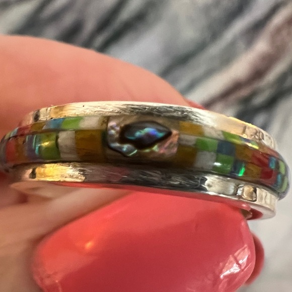 ❤️ Zuni Galaxy Micro Inlaid Infinity Band Sz 6.5 Artisan Southwestern 4.5gms - Picture 12 of 12